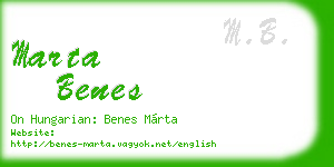 marta benes business card